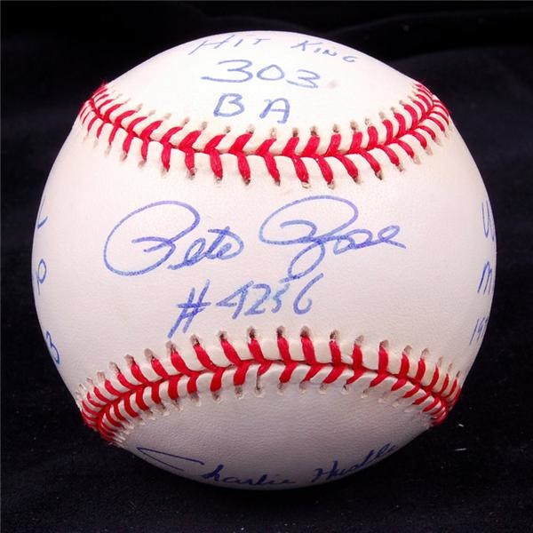 Joseph Scudese Collection - Pete Rose Ltd Ed Signed Stat Ball #2/303