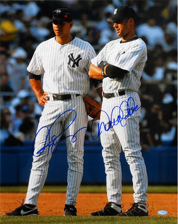 Autographs Baseball - Derek Jeter and Alex Rodriguez Signed 16 x 20 Photo Steiner