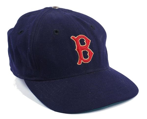 Boston Sports - 1950's Ted Williams Game Worn Signed Cap