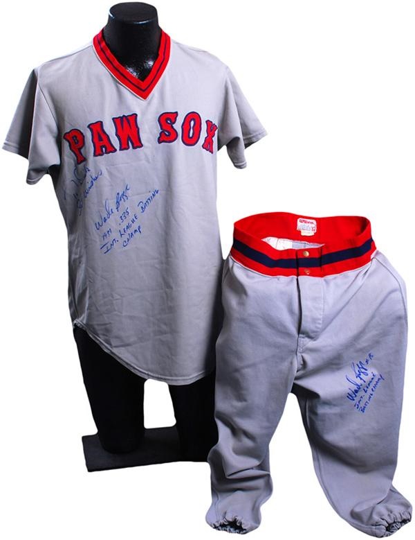 Baseball Equipment - 1981 Wade Boggs Pawtucket Autographed Road Uniform