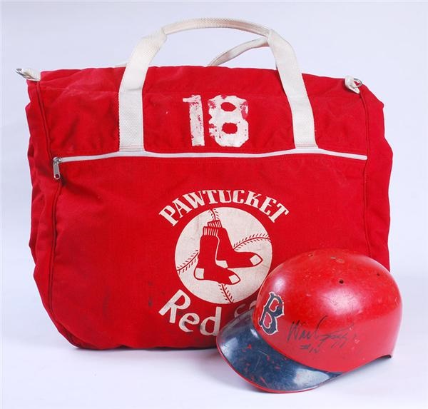 - Wade Boggs Pawtucket Red Sox Game Used Helmet and Travel Bag