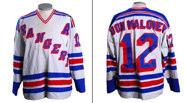 DON MALONEY Signed New York Rangers Event Worn Autographed Hockey Jersey