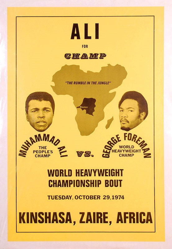 Rare 1974 "Ali For Champ" Poster For The Foreman Fight