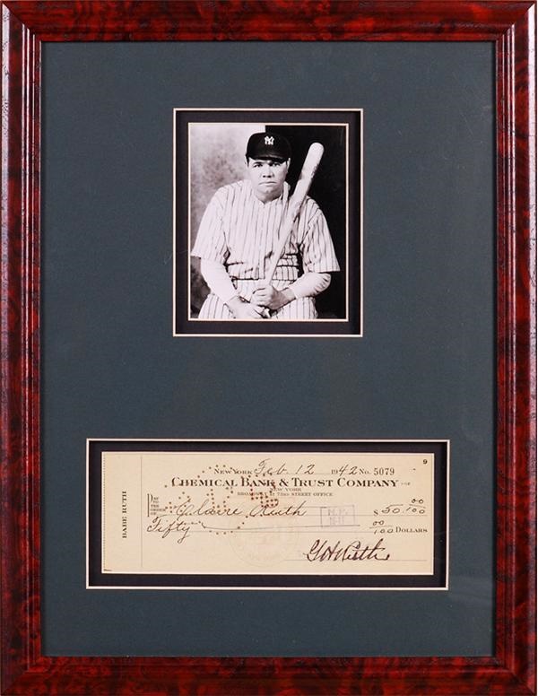 Babe Ruth - Babe Ruth Signed Check