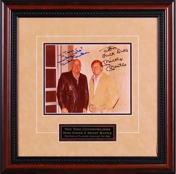 Baseball Autographs - Duke Snider & Mickey Mantle "Fuck Duke" Signed Photo