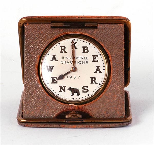 Ernie Davis - 1937 Newark Bears Championship Award Clock Presented to Joe McCarthy
