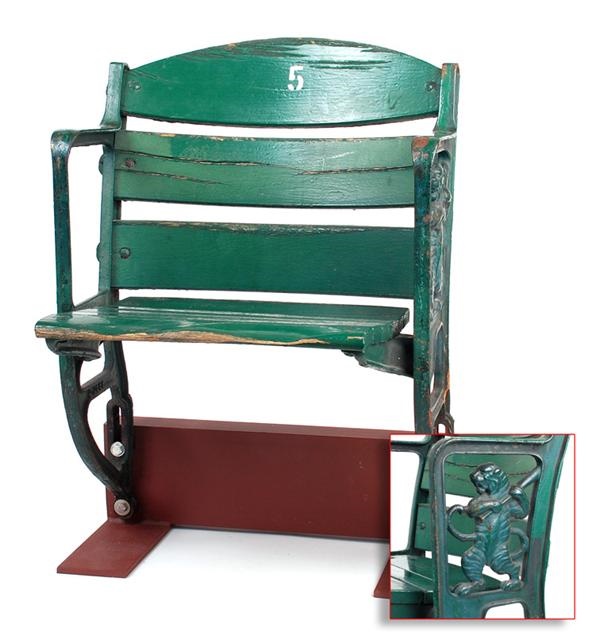 Stadium Artifacts - Originial Figural Tiger Baseball Stadium Seat From Detroit's Briggs Stadium