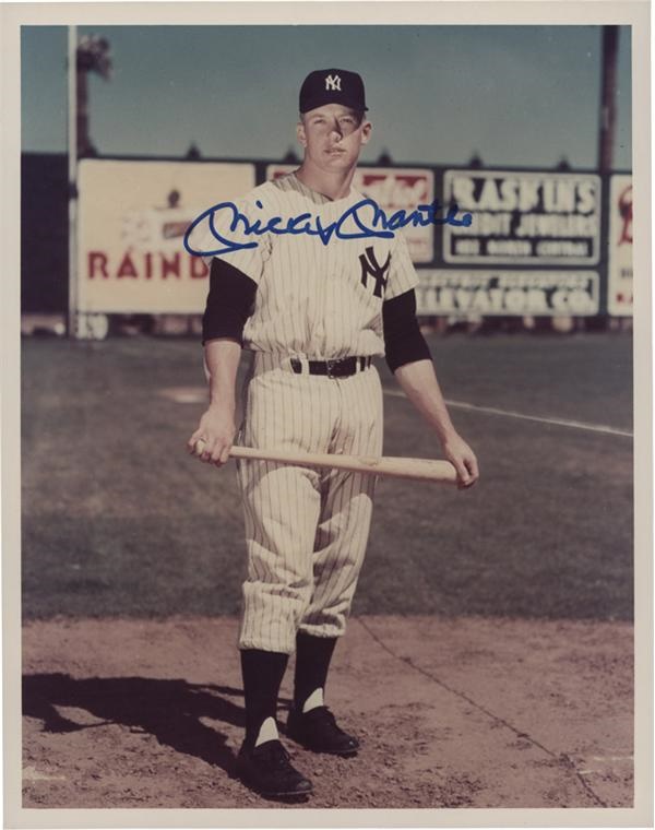 Baseball Autographs - Mickey Mantle Signed 8 x 10 Photos (3)