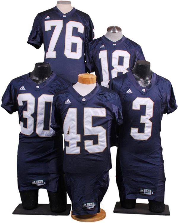 Collection of 2006 Notre Dame Game Used Football Jerseys (5)
