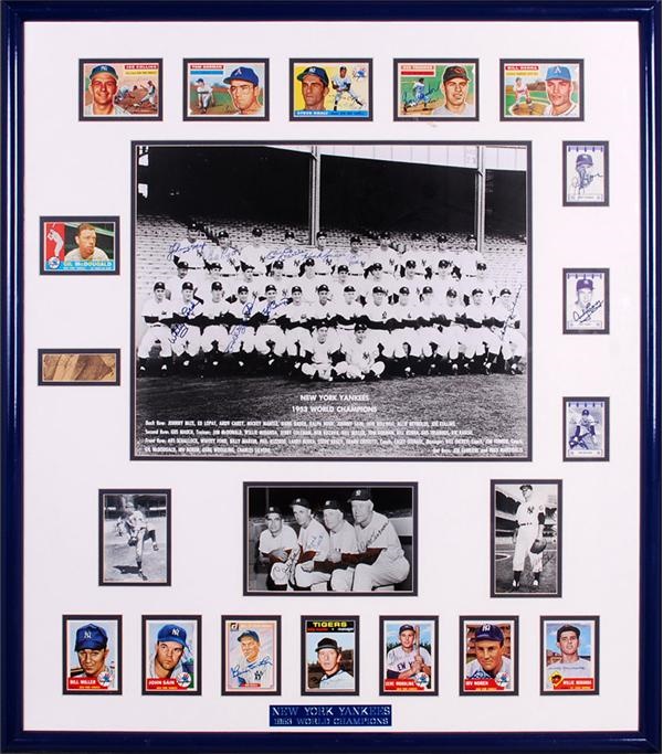 Baseball Autographs - 1953 New York Yankees Team Signed Display