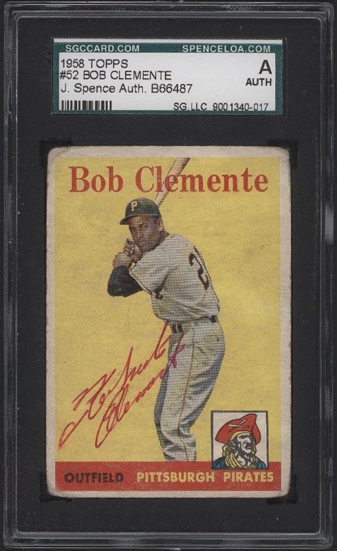 Roberto Clemente Signed 1958 Topps Baseball Card