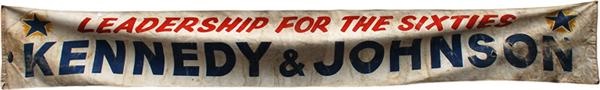 Rock And Pop Culture - 1960 JFK-Johnson Campaign Street Banner