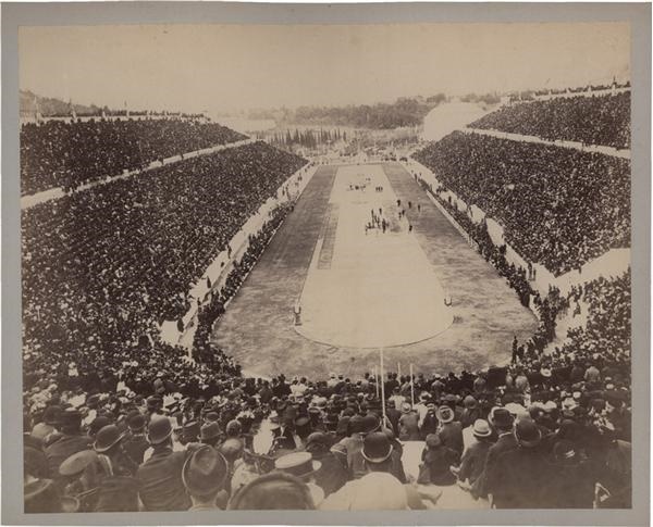 1896 1st Modern Olympics Mounted Albumen Photograph