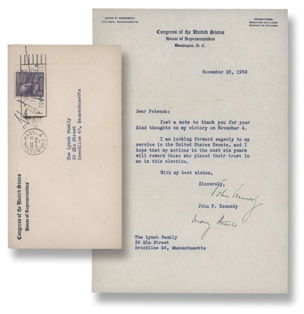 John F Kennedy TLS on Congressional Stationary (1952)