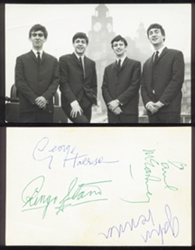 - 1962 The Beatles Signed Promo Photo Card(5.5x3.5")