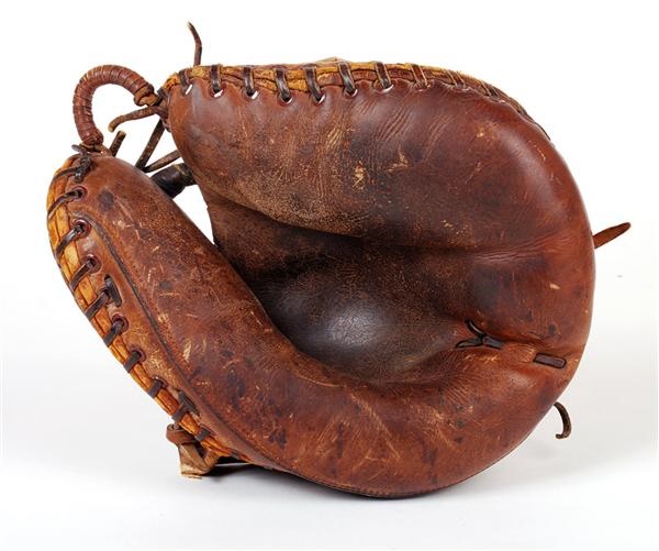Baseball Equipment - Bill Dickey Game Used Mitt Given to Cal Hubbard