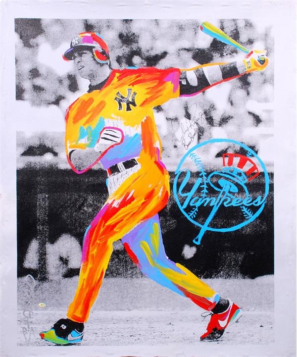 Sports Fine Art - Alex Rodriguez Signed Stango Original Painting