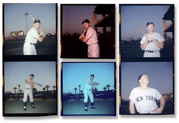 Baseball Photographs - 1961 Mickey Mantle and Roger Maris Color Negatives (12)