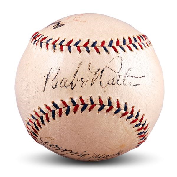- Babe Ruth, Connie Mack, Mickey Cochrane and Frankie Frisch Signed Baseball