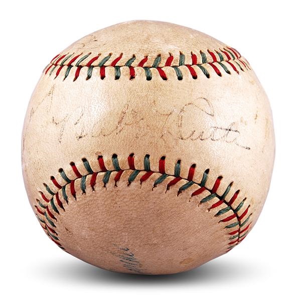 Baseball Autographs - Babe Ruth and Lou Gehrig Signed Baseball