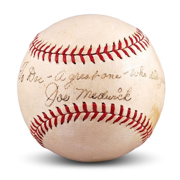 - Joe Medwick Single Signed Baseball