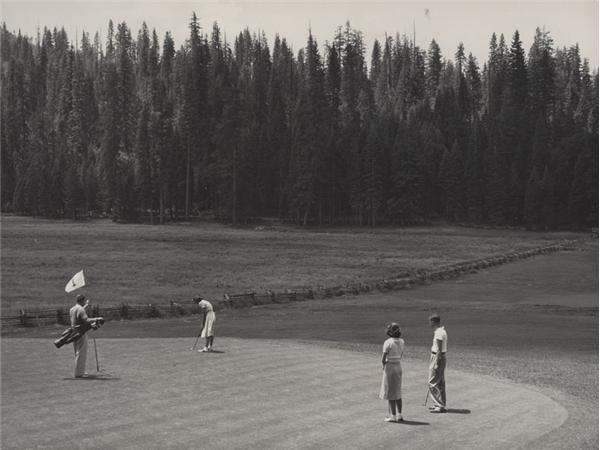 Golf - Playing Golf in Yosemite Park by Ansel Adams