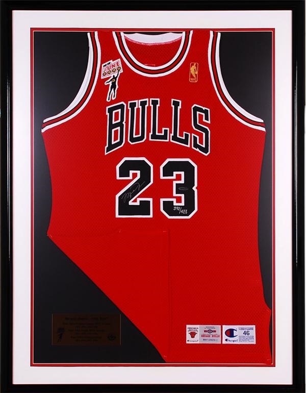 Basketball - Michael Jordan Framed Upper Deck Signed Jersey Display