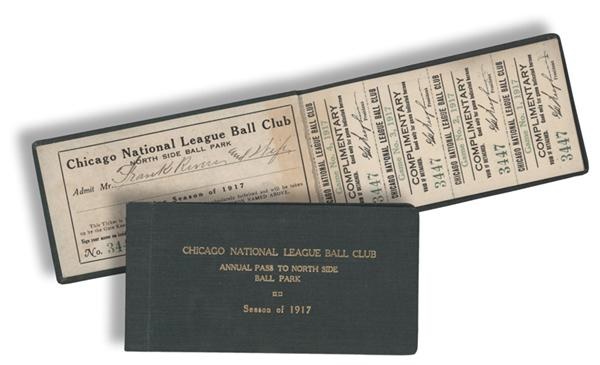 Ernie Davis - 1917 Chicago Cubs Season Complete Ticket Booklet with 77 Ticket Stubs