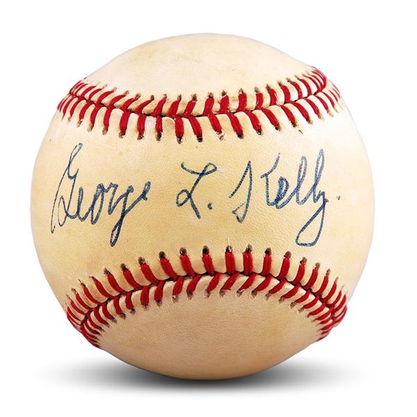 Baseball Autographs - George Kelly Single Signed Baseball