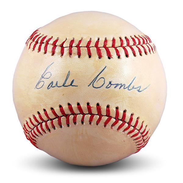 Earle Combs Single Signed Baseball