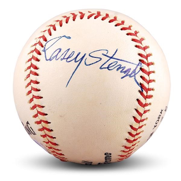 Baseball Autographs - Casey Stengel Single Signed Baseball Graded by PSA/DNA as 8.5 NM-MT