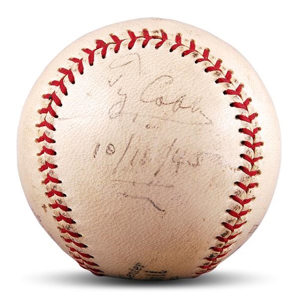 Baseball Autographs - Ty Cobb Single Signed Baseball