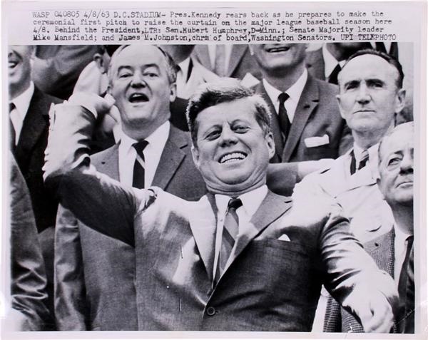 The John O'connor Signed Baseball Collection - John F. Kennedy Throws Out 1st Pitch Oversized Photo (1963)