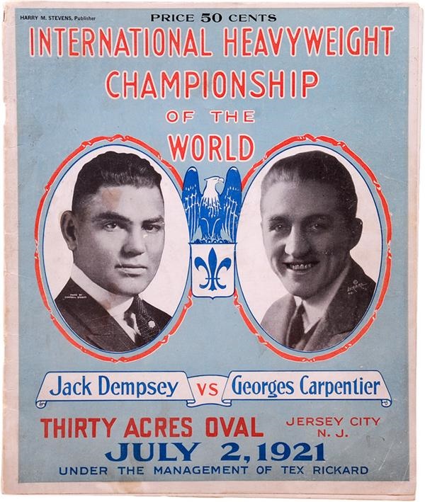Muhammad Ali & Boxing - 1921 Jack Dempsey vs. Georges Carpentier Official Program