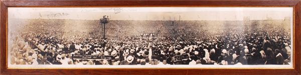 - 1921Jack Dempsey vs. Georges Carpentier Signed Panoramic Photograph