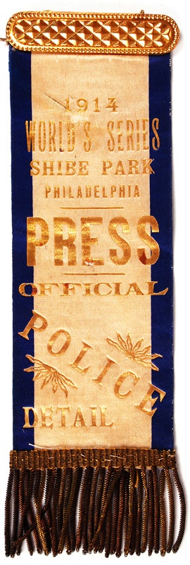 - Extremely Rare 1914 World Series Press Police Ribbon