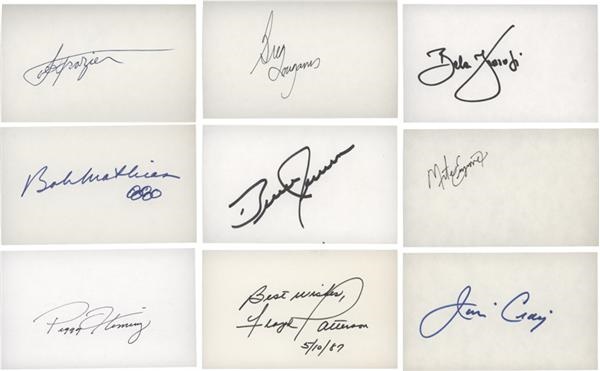 Autographs Other - Collection of Olympic Stars Signed 3x5" Index Cards (93 different)