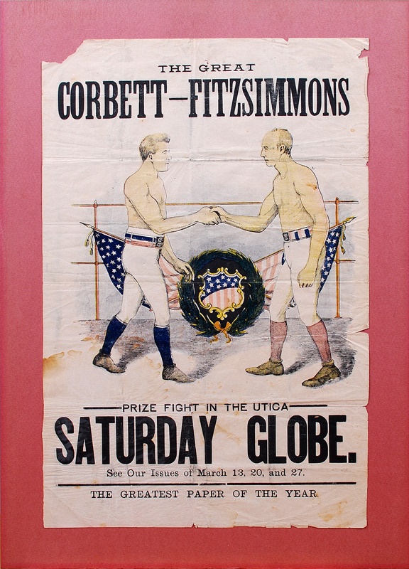 Muhammad Ali & Boxing - 1897 Jim Corbett vs. Bob Fitzsimmons Fight Poster