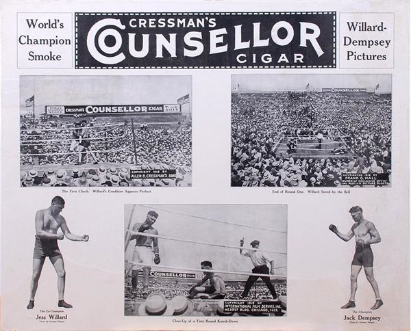 - 1919 Jack Dempsey vs. Jess Willard Cressman's Cigars Advertising Poster