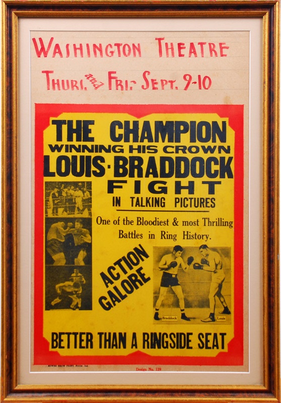 Muhammad Ali & Boxing - 1937 Joe Louis vs. James Braddock Fight Poster