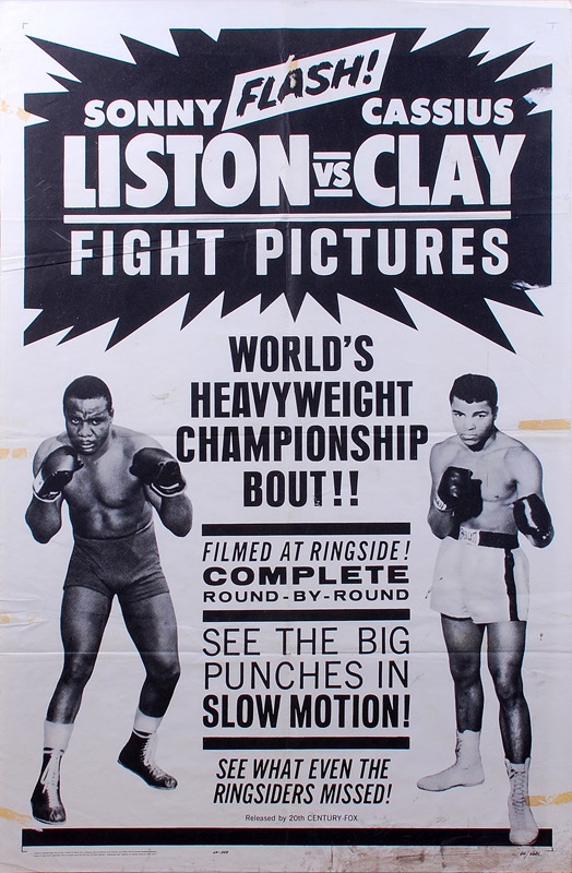 Muhammad Ali - 1964 Cassius Clay vs. Sonny Liston  Fight Pictures Poster