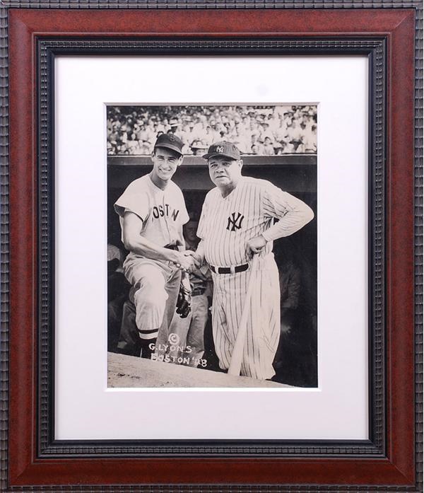 Babe Ruth - 1948 Babe Ruth and Ted Williams Original Oversized Photograph