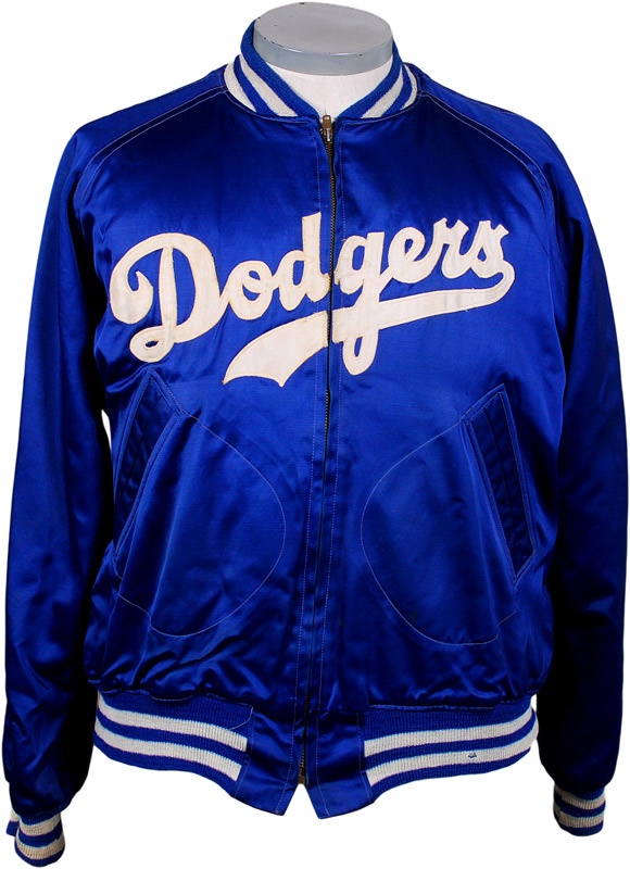 Baseball Equipment - 1950's George Shuba Game Worn Brooklyn Dodgers Satin Jacket