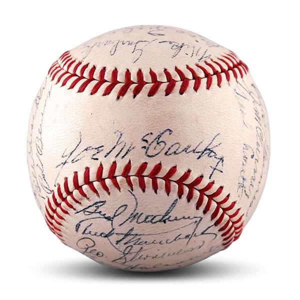 NY Yankees, Giants & Mets - 1945 New York Yankees Team Signed Baseball