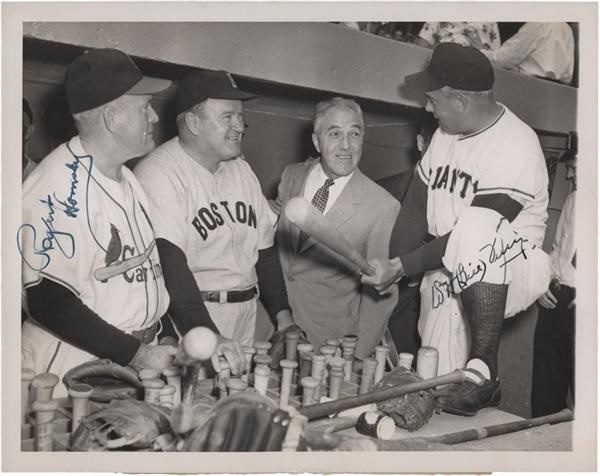 Baseball Autographs - Rogers Hornsby and Bill Terry Vintage Signed Photo