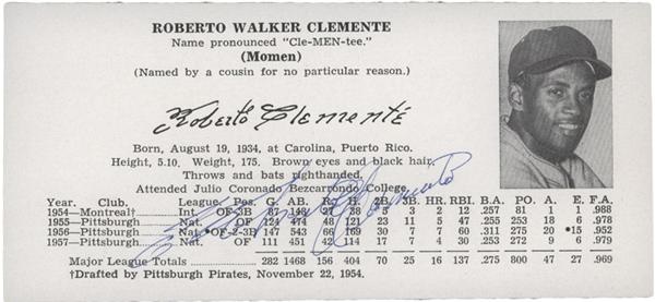 Clemente and Pittsburgh Pirates - Roberto Clemente Signature