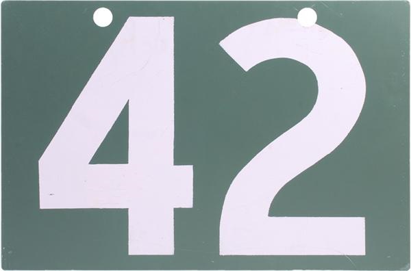 Stadium Artifacts - Fenway Park Scoreboard Sign #42 Jackie Robinson's Retired Number