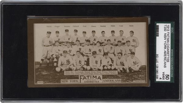 - T200 Fatima New York American Baseball Team Card Short Print SGC 40 VG/EX 4
