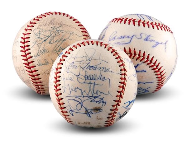 Baseball Autographs - 1963, 1965 & 1973 NL Champs New York Mets Team Signed Baseball's (3)