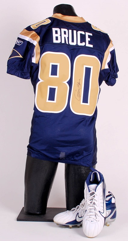 Football - 2007 Isaac Bruce Game Worn St. Louis Rams Jersey and Cleats